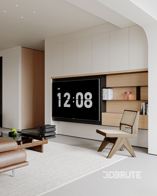 Modern living room and dining room interior scene Image 5