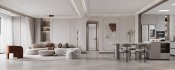 Modern living room and dining room kitchen interior scene - Thumbnail 11
