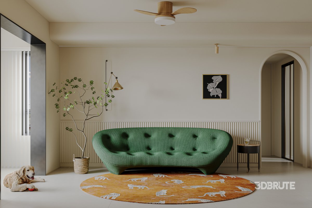 Eclectic living and dining room interior Image 6