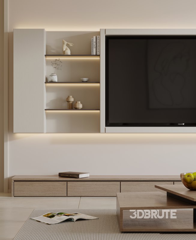 Modern living room and dining room interior scene Image 2