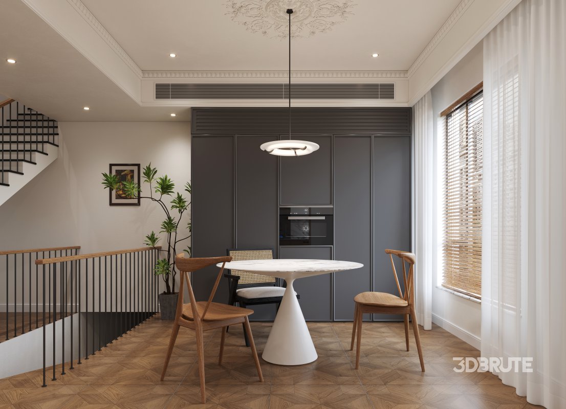 Eclectic living and dining room interior Image 4