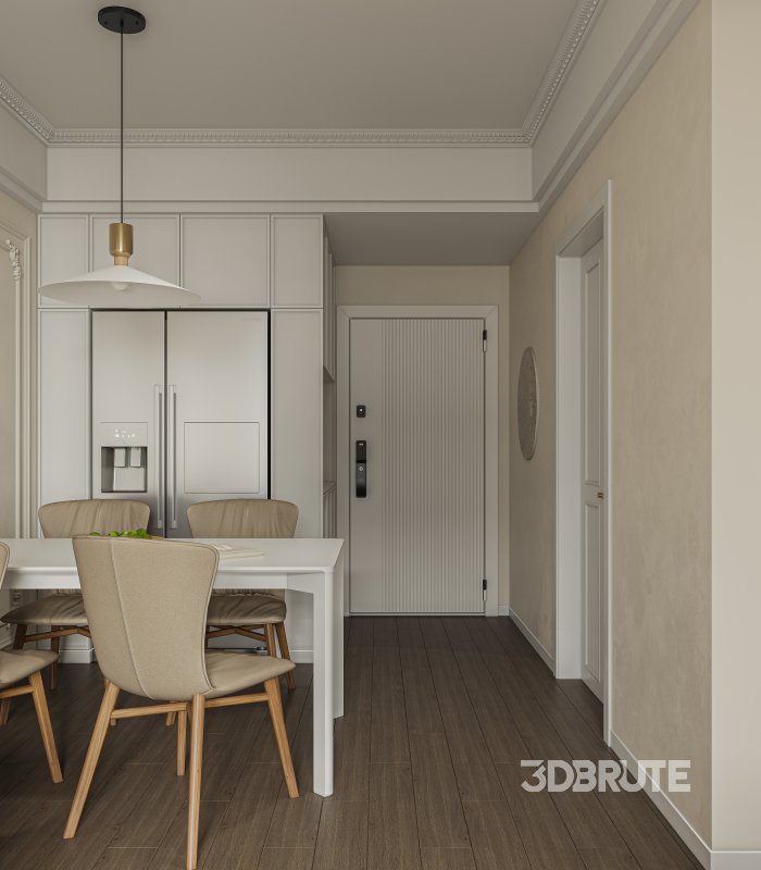 Modern living room and dining room interior scene Image 5