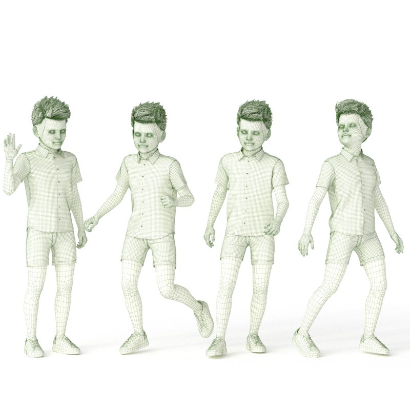 Casual Kid Boy 04 Poses Image 1