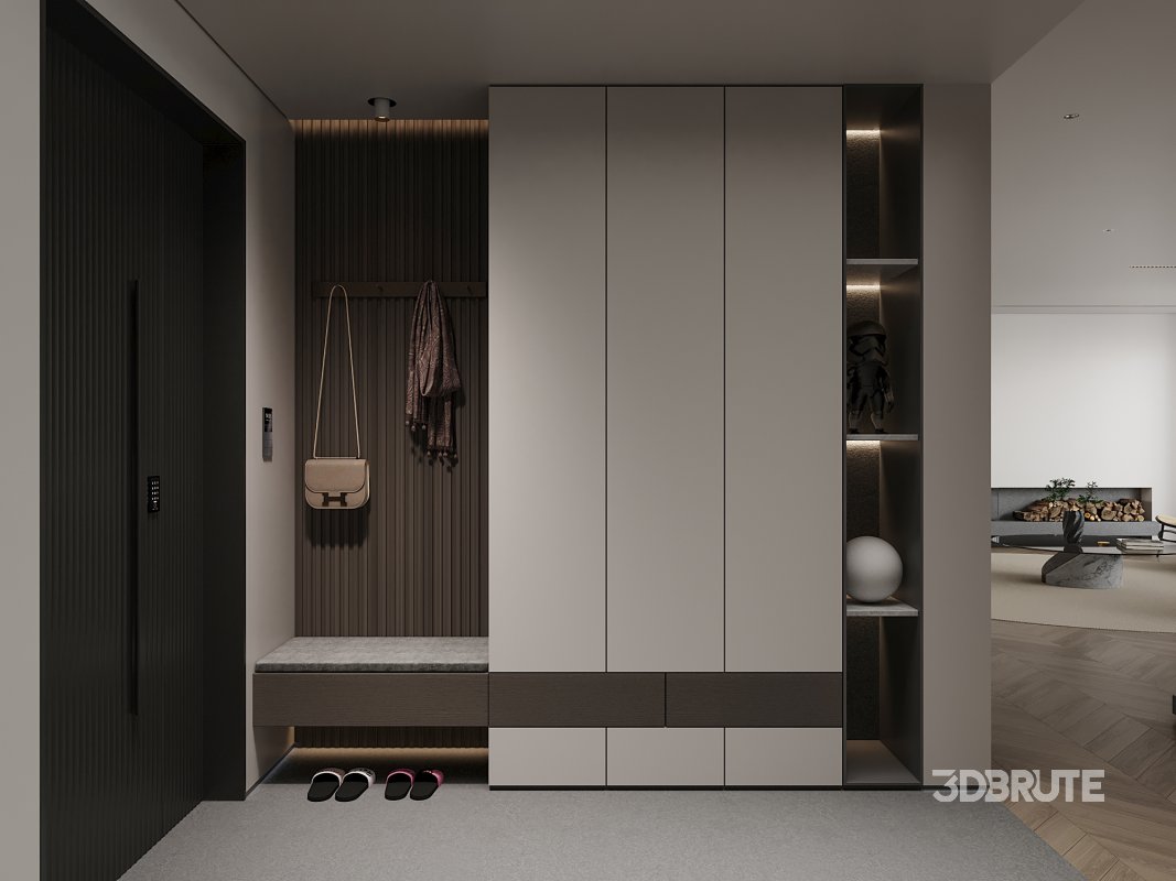 Modern living room and dining room interior scene Image 3