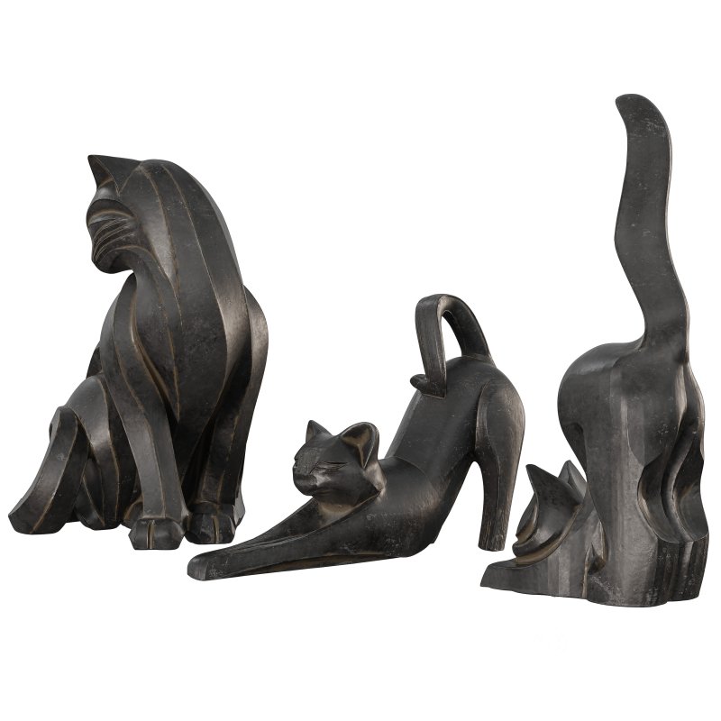 3 Cat Set Statue Image 4