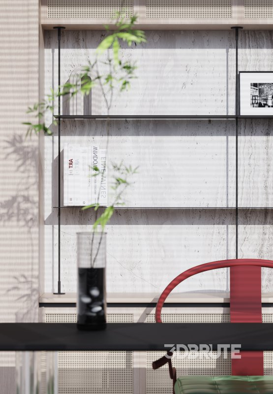 Modern living room and dining room interior scene Image 4