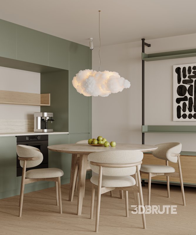 Modern living room and dining room interior scene Image 3