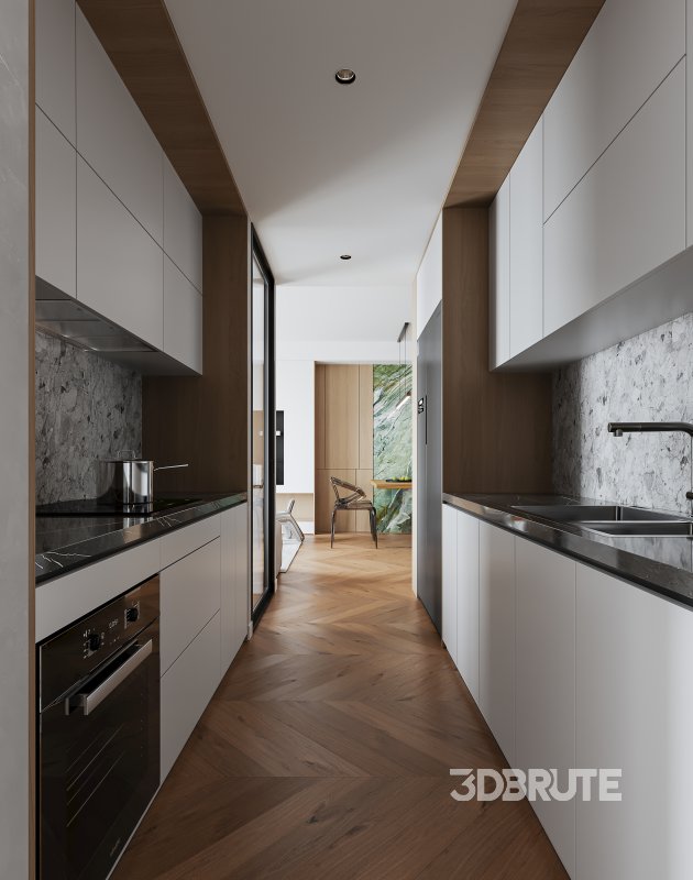 Modern living room and dining room interior scene Image 4