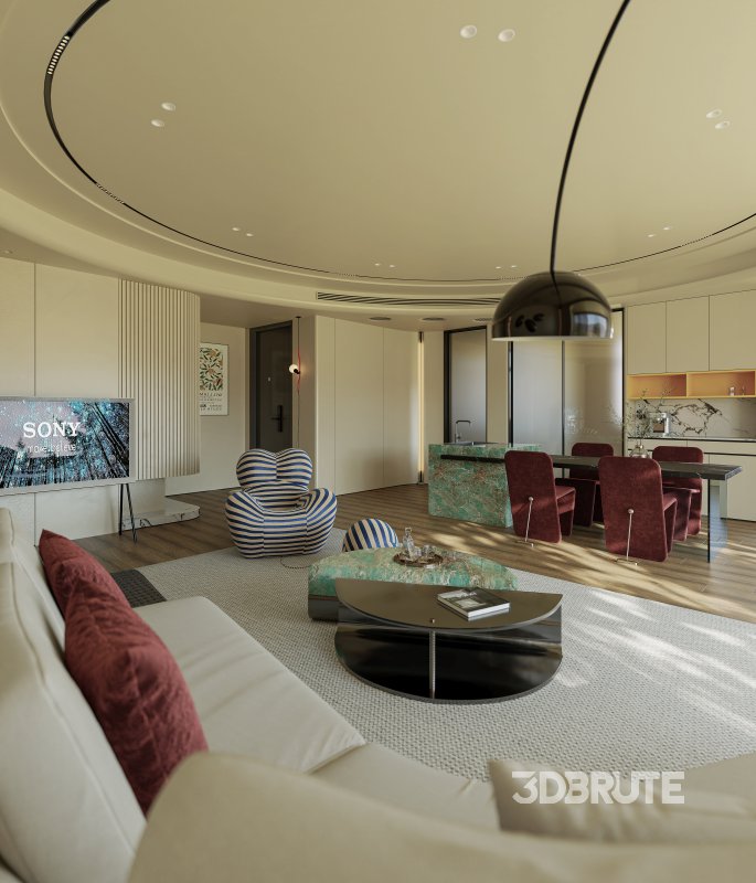 Modern living and dining room Image 1