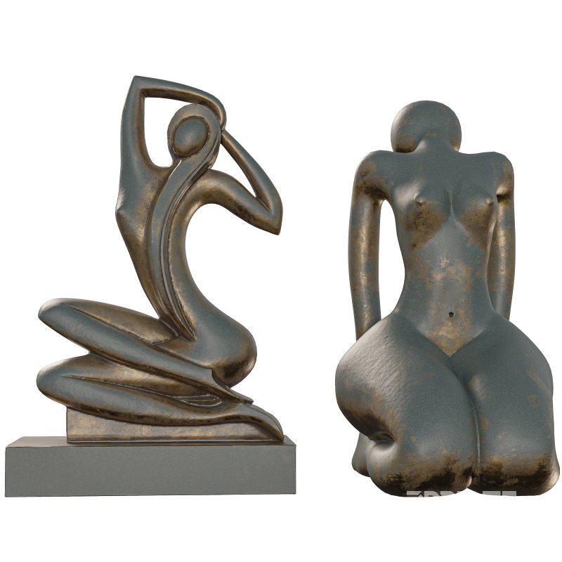 Abstract Bronze Female Figure Sculpture Image 3