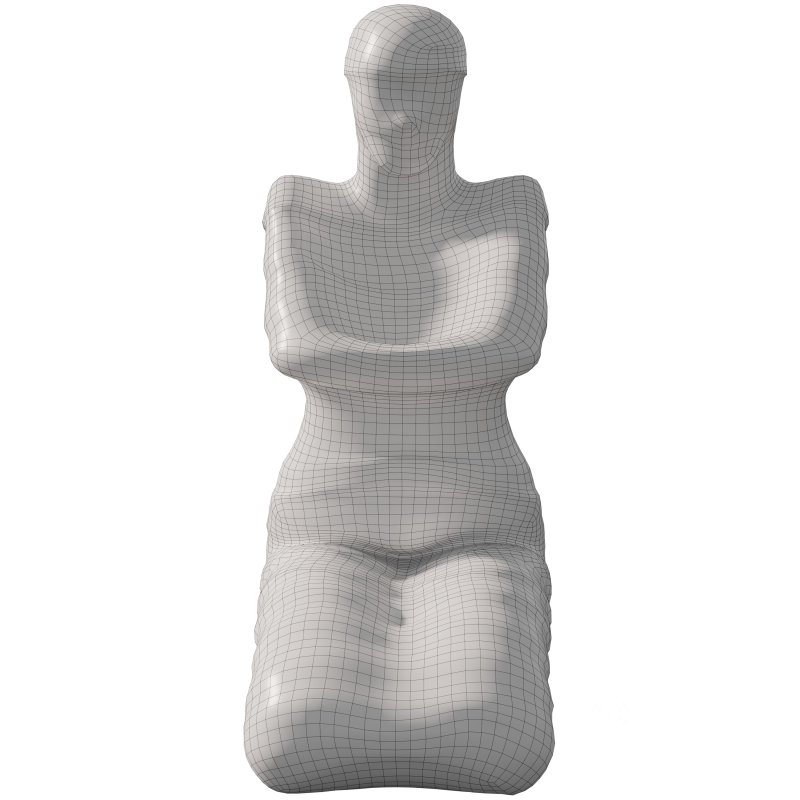 Seated Mummy Clay Statue Image 1