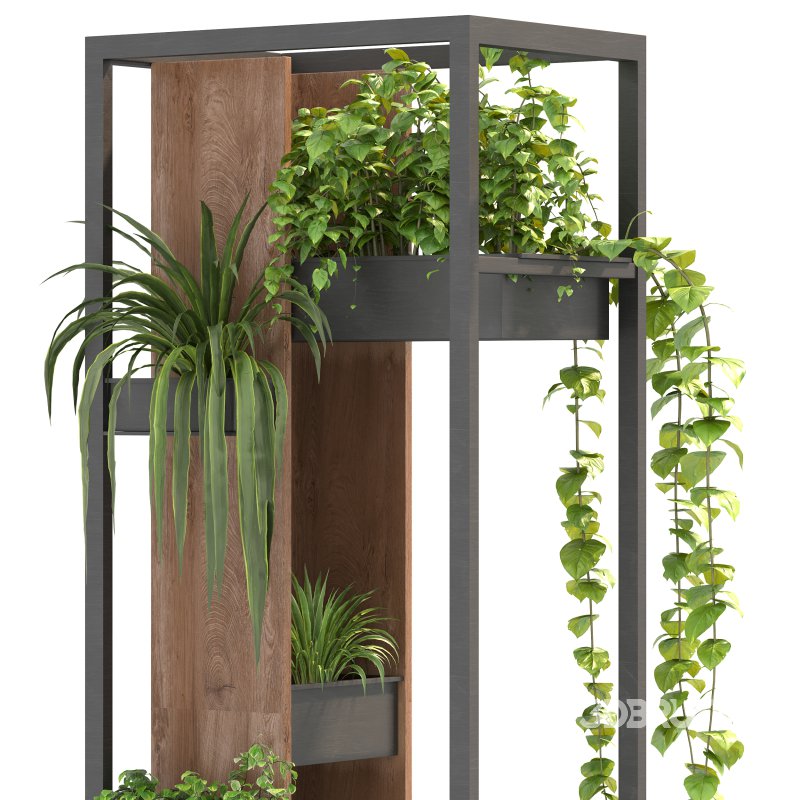 Metal and Wood Plant Stand Image 4