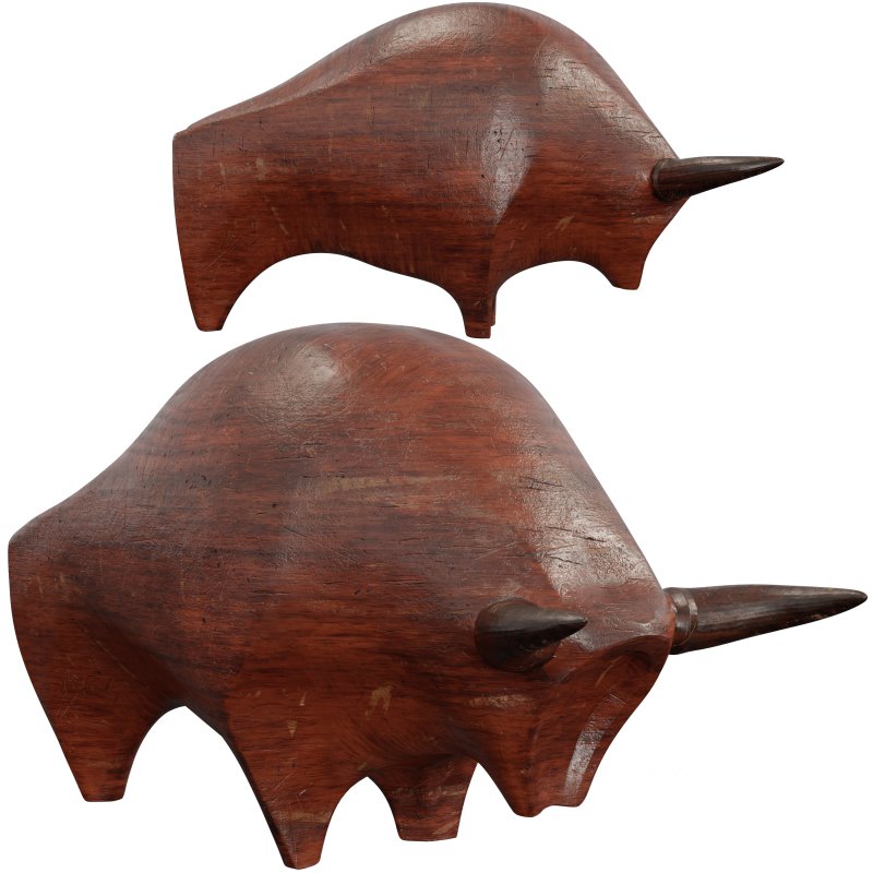 Three Stylized Cow Set Decorative Statue Image 5