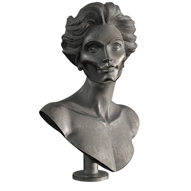 Old ancient Metal Woman Sculpture Image 1