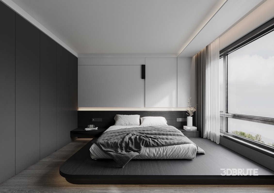 Modern living room and dining room interior scene Image 1