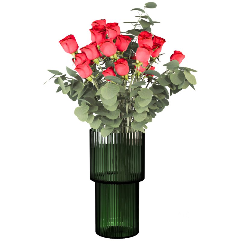 Rose in Glass Vase Image 3