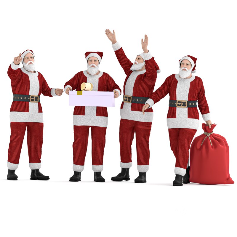 Santa Claus in 4 poses Image 1