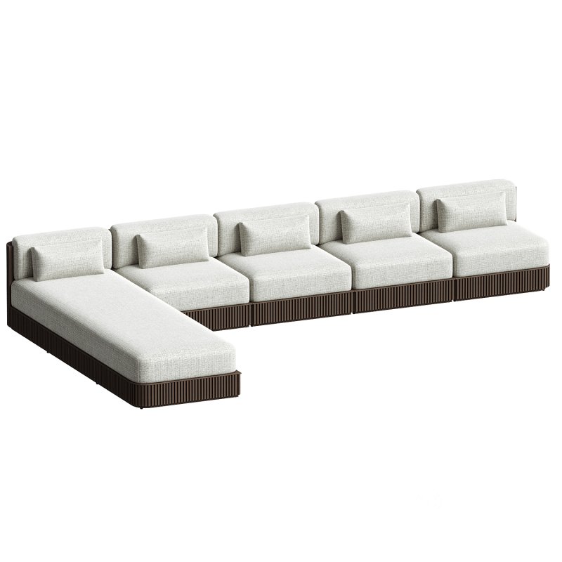 Beaumont Outdoor Four Piece Double Chaise Sectional Image 2