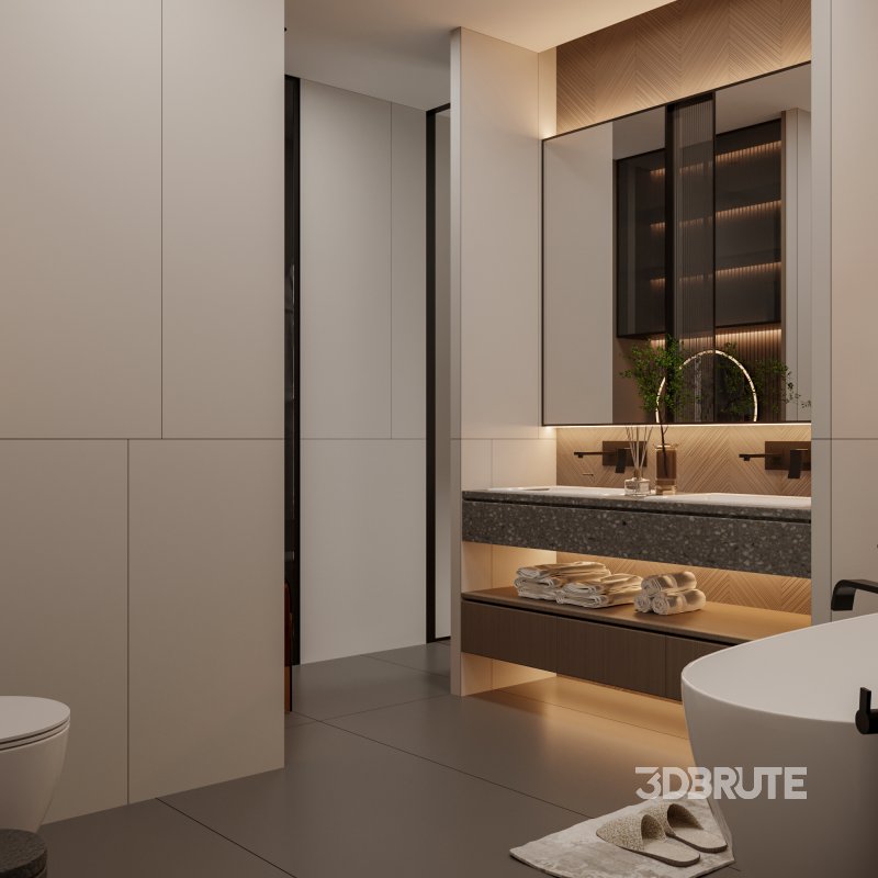 modern bedroom office room dressing room bathroom Image 2