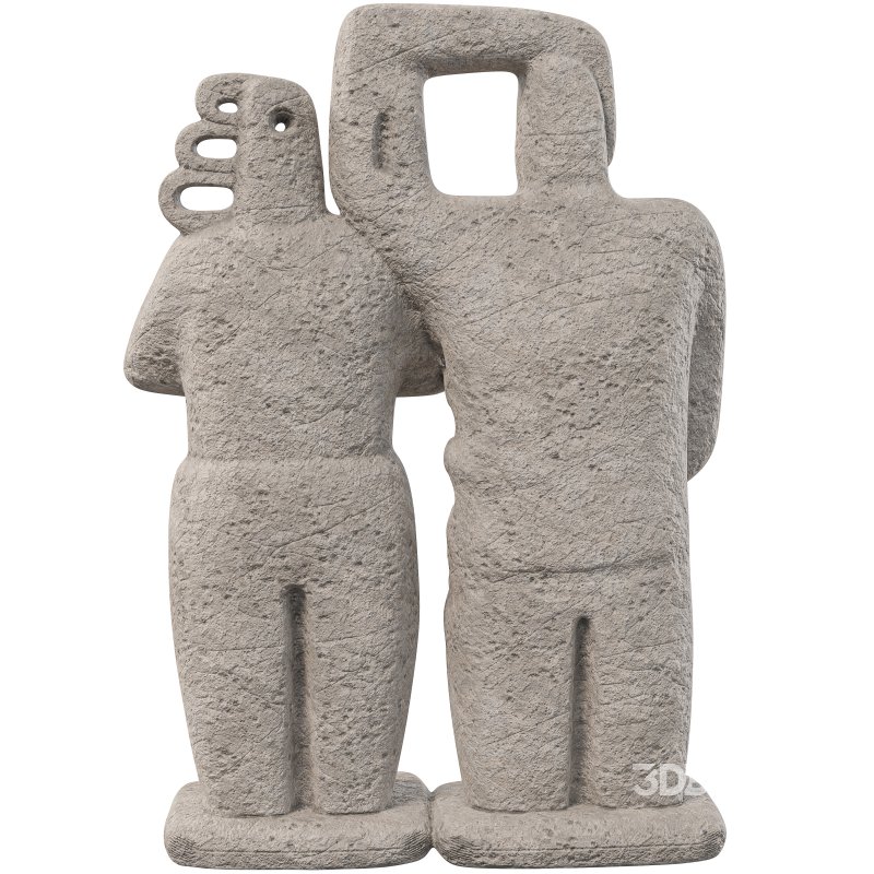 Abstract Primitive Couple Sculpture Image 3