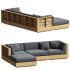Bal Harbour Outdoor Teak Six and Corner Piece Sectional - Thumbnail 5