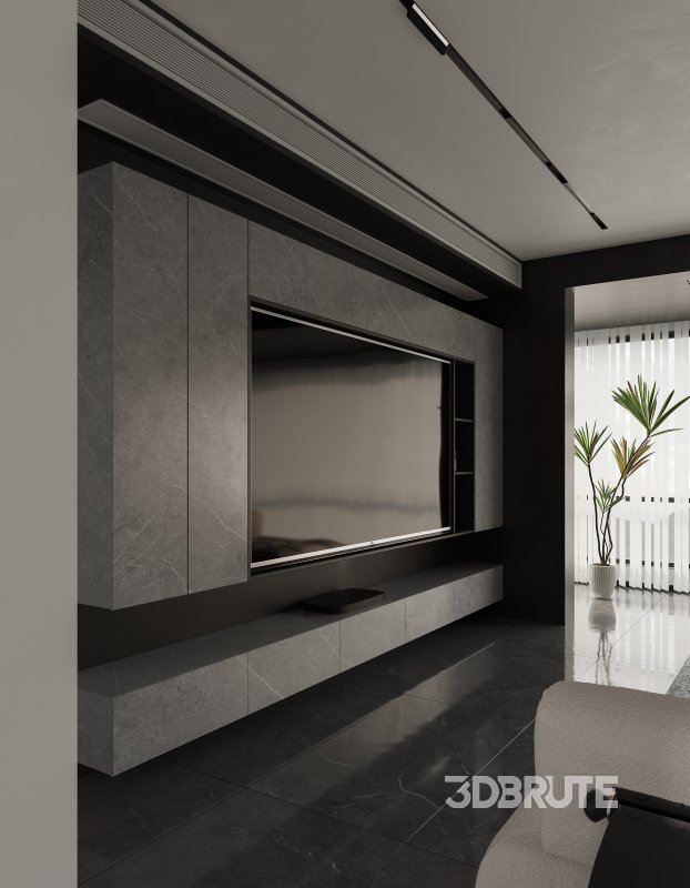 Modern living room and dining room interior scene Image 10