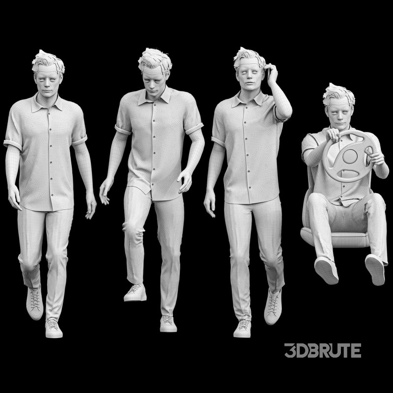 Casual Man in 04 Poses Image 3