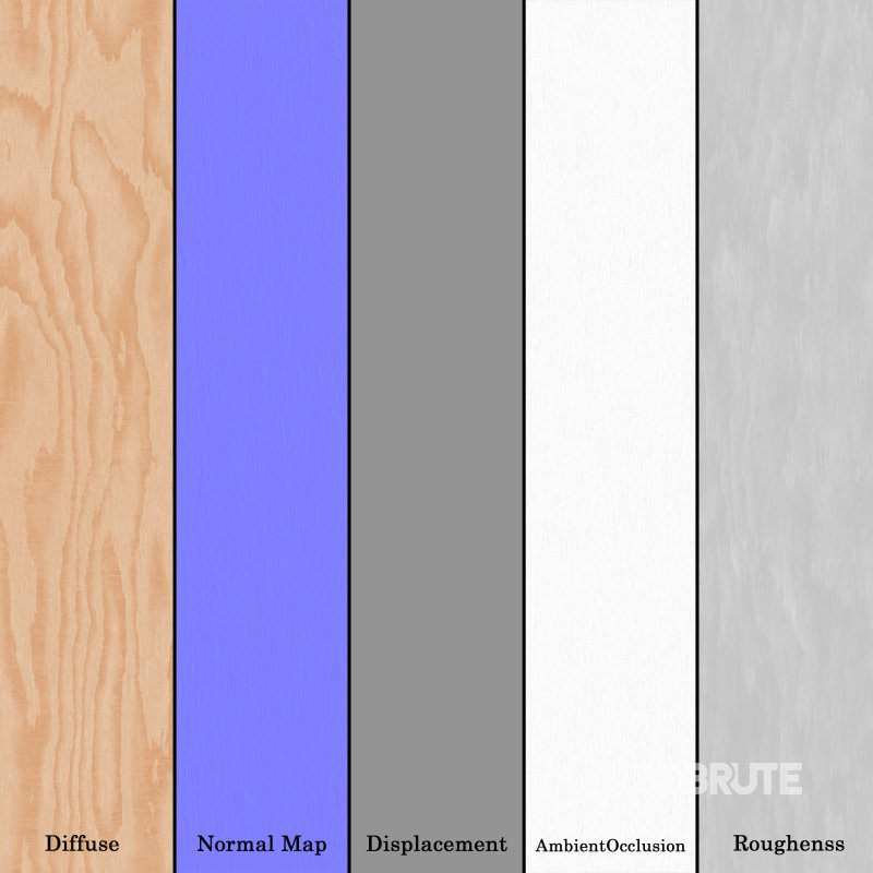 Pine PlyWood Texture Set 03 – Seamless 4K PBR Image 2