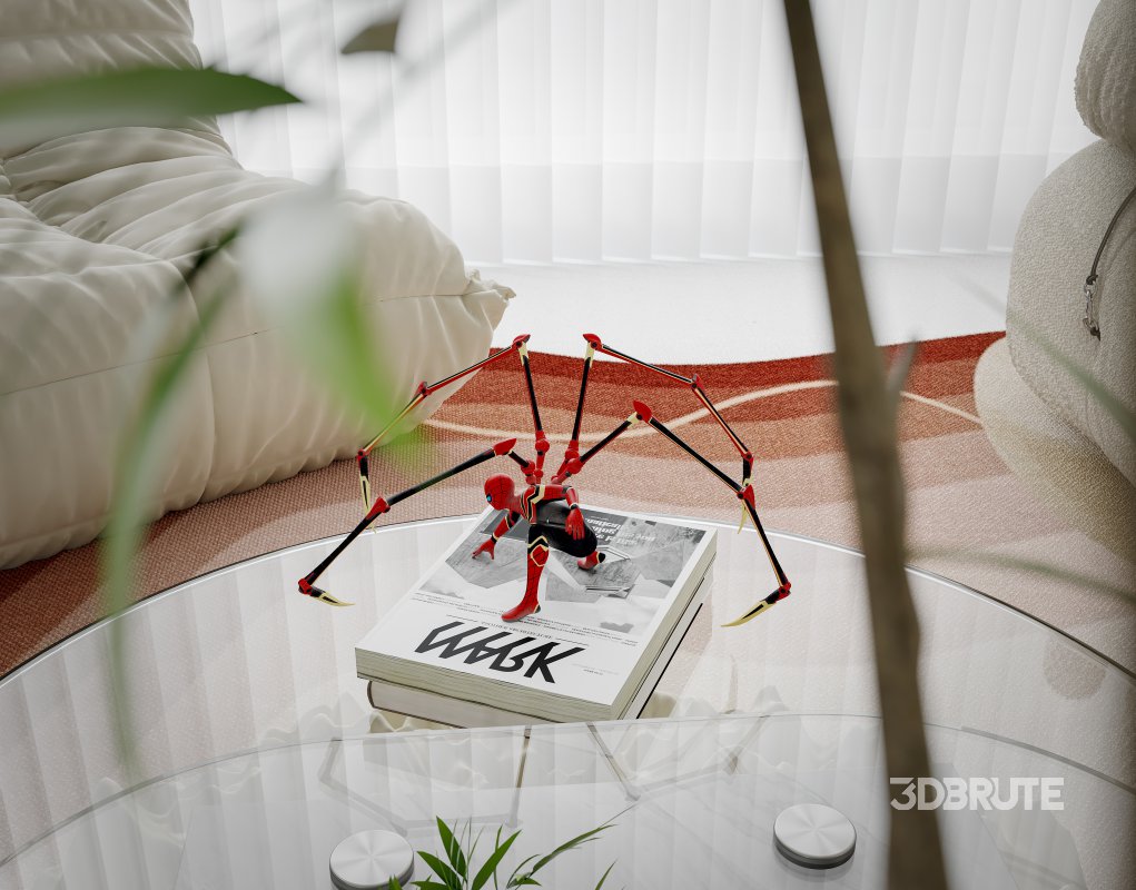 Modern living room and dining room interior scene Image 11