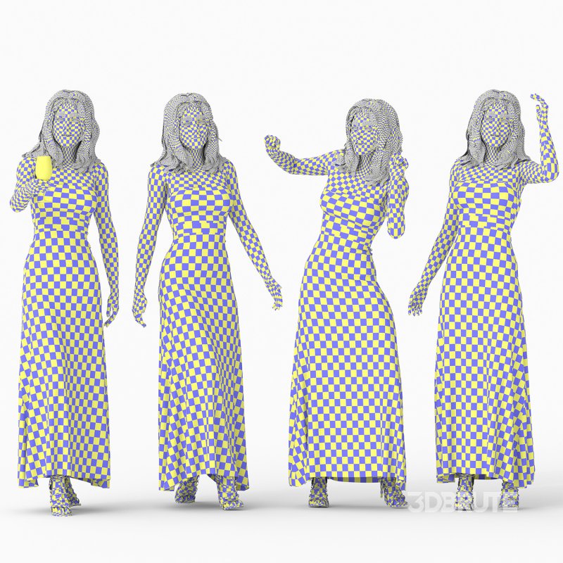 Party Woman in 04 Poses Image 2