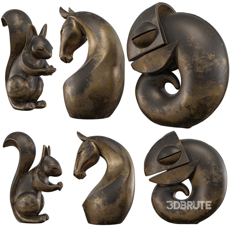 Animals_Squirrel_Horse_Chameleon_Statue Image 7