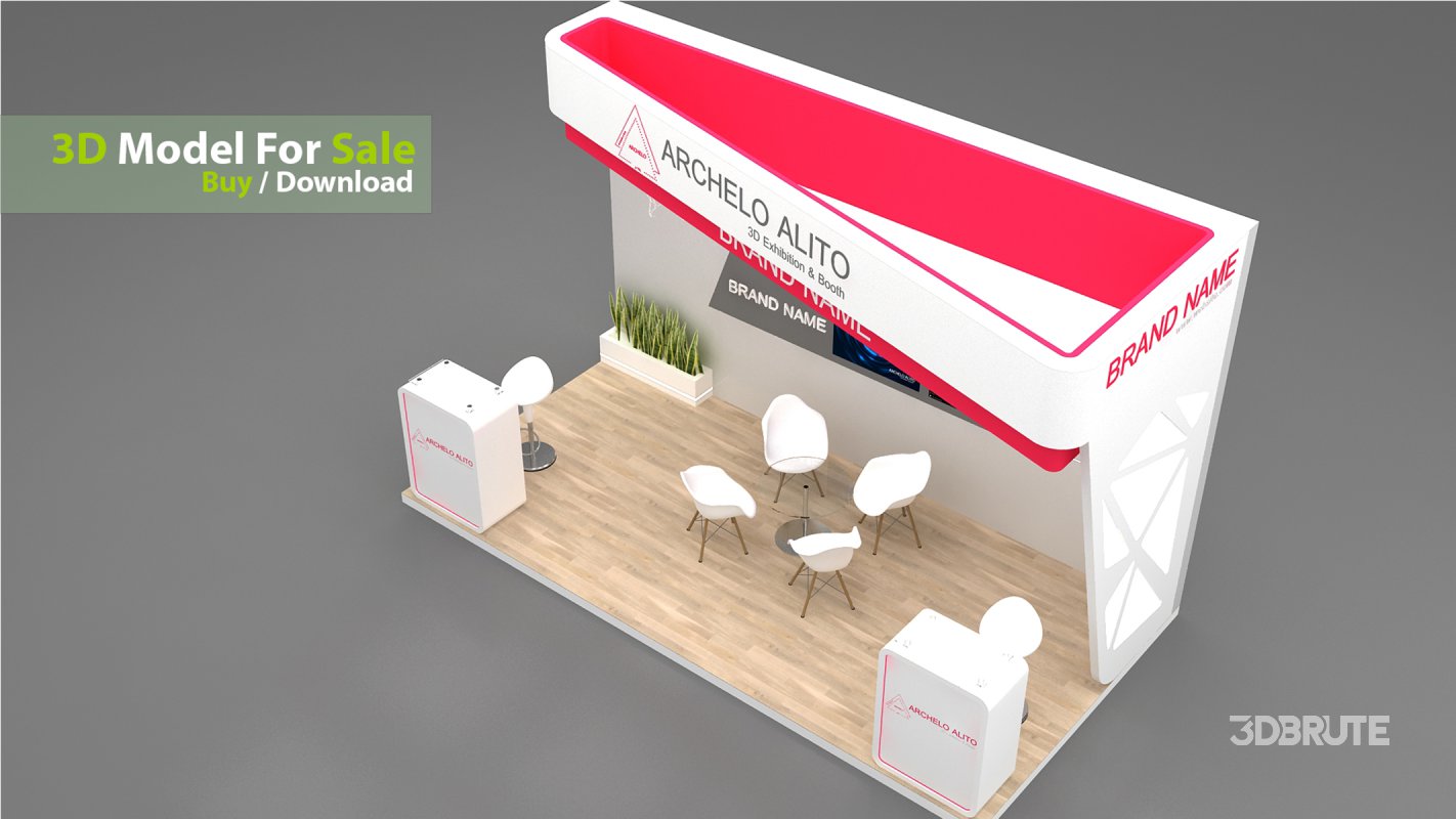 3D Stand Booth Model Image 2