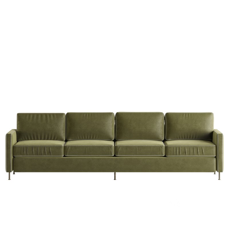Brett Jade Green Velvet Sofa Image 1