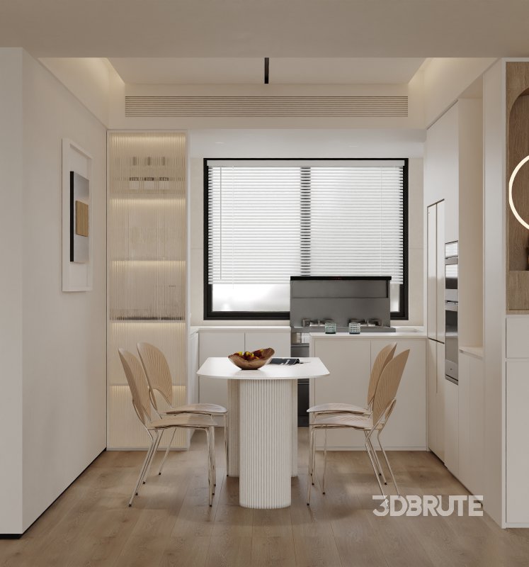 Modern living room and dining room interior scene Image 5