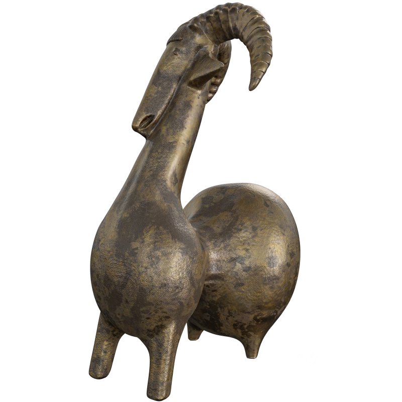 Antique Stylized goat Statue Image 2