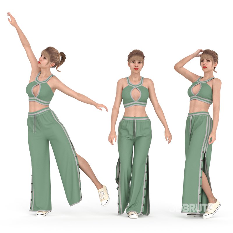 Woman in Sport wear 03 poses Image 2