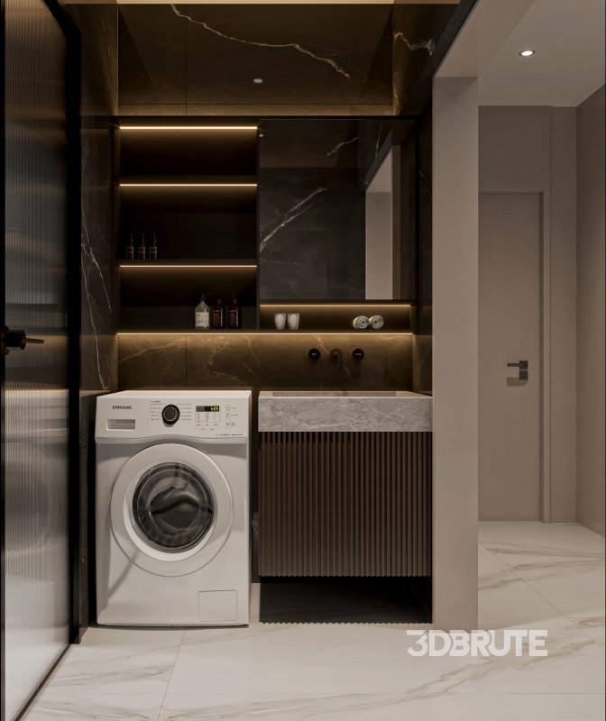 Modern living room and dining room interior scene Image 4