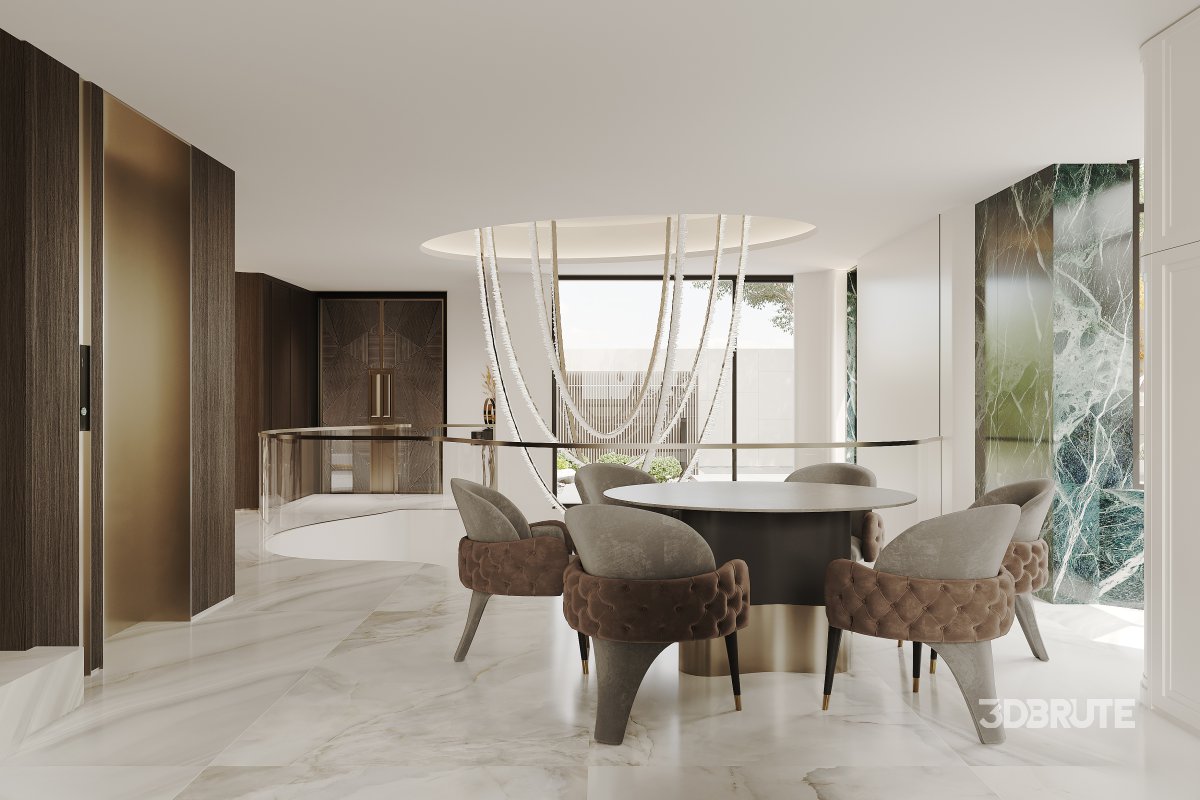 Luxury villa interior and courtyard Image 12