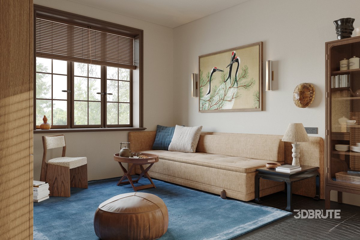 Eclectic living and dining room interior Image 1