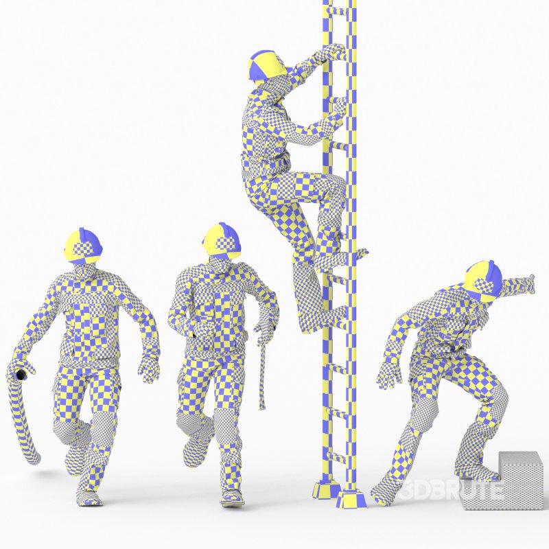 Fireman in 04 Poses Image 1