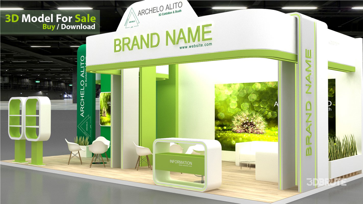 booth 3d model Image 5