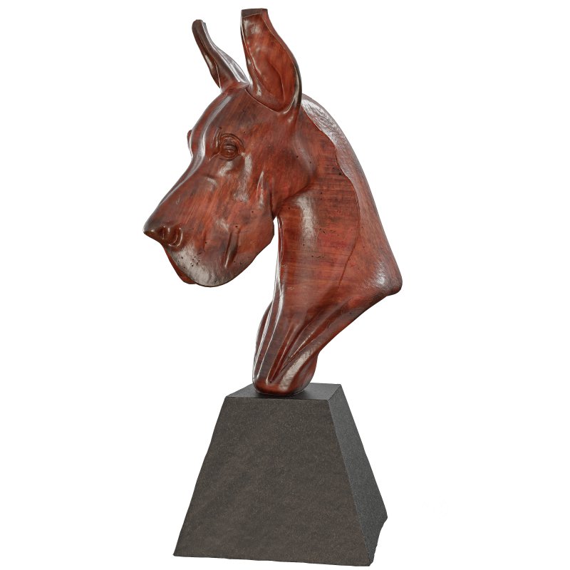 Wooden Dog Head Sculpt Image 2