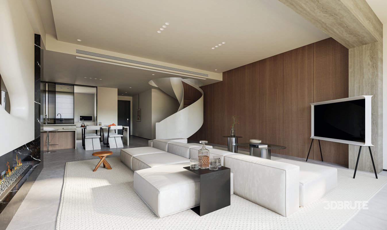 Modern living and dining room Image 1