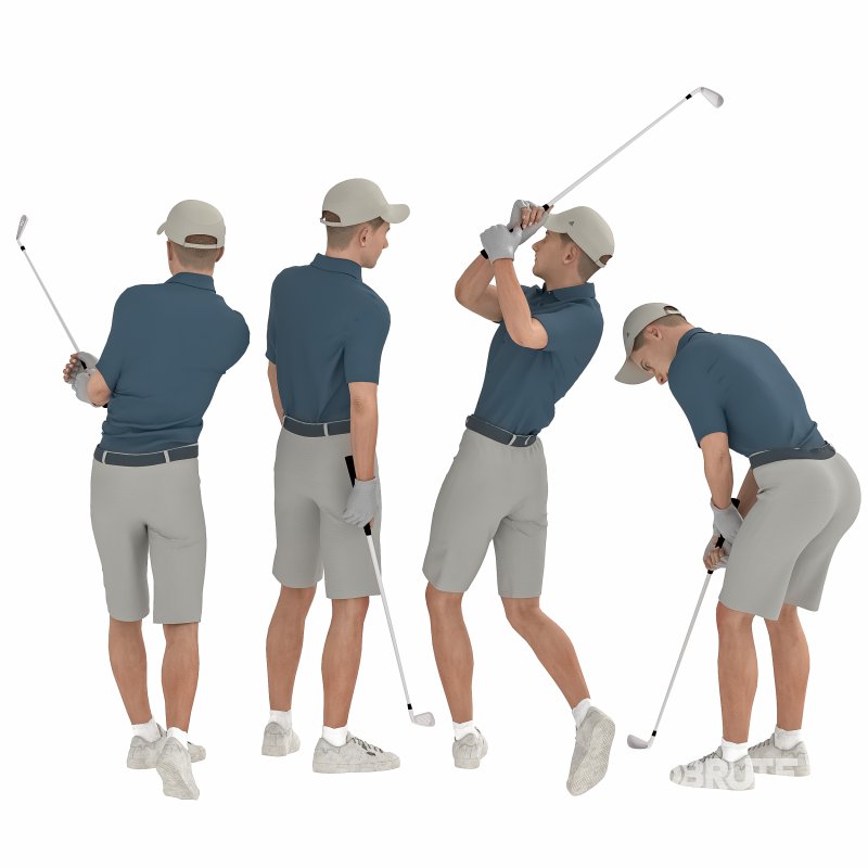 Golf Player Man 04 Poses Image 4
