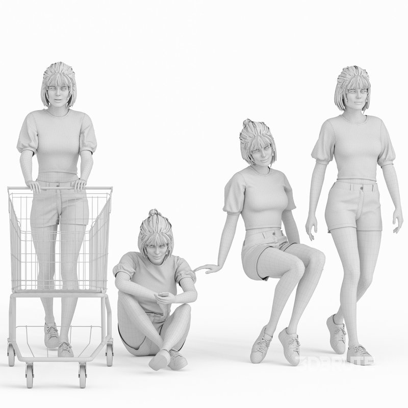 Casual Woman at Shopping 04 Poses Image 2