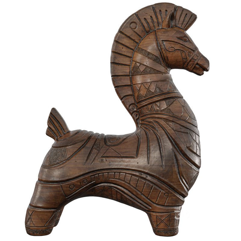 Wooden Stylized Horse Statue Image 5