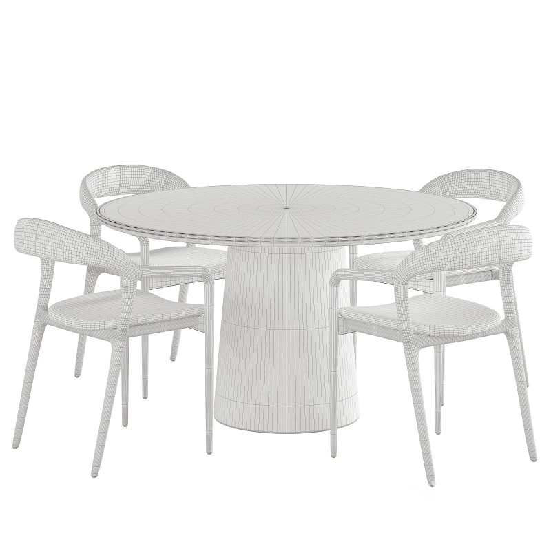 Amare Dining Armchair and Skye Round Dining Table-fourhands Image 7