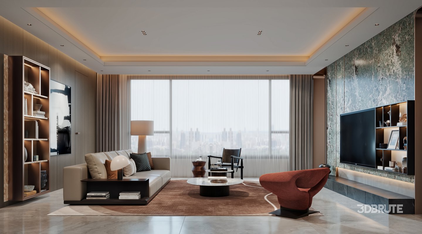 Luxurious living room and dining room Image 7