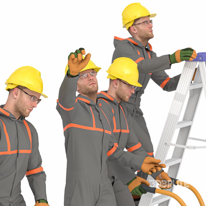 Worker labor man 04 poses Image 4