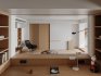 Modern living room and dining room office room interior scene - Thumbnail 1